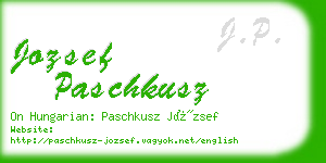 jozsef paschkusz business card